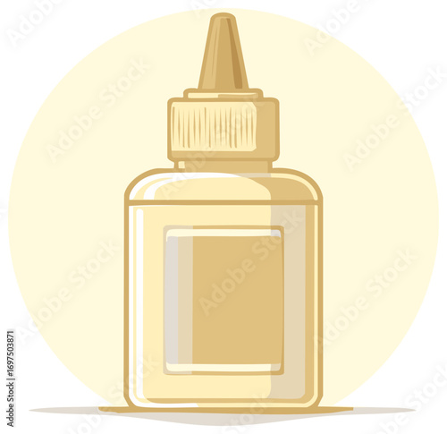 Illustration of Glue Bottle for Crafts and DIY Projects, Isolated Vector Graphic, Stationary