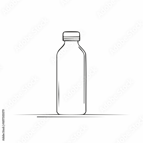 Simple black bottle vector silhouette