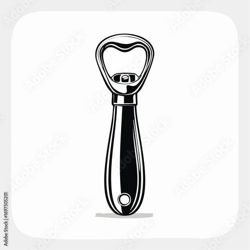 Minimal black bottle opener vector design