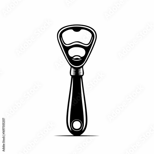 Minimal black bottle opener vector design
