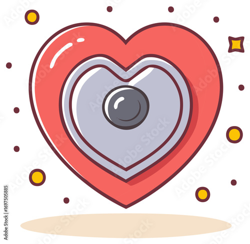 Abstract heart shape with decorative elements, illustration of a love symbol