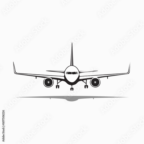 Minimal airplane vector, simple silhouette