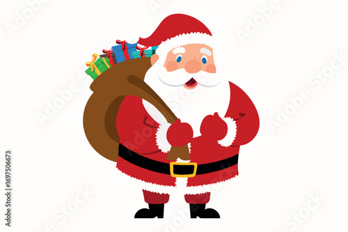 santa claus with bag vector design