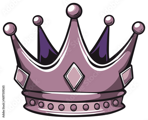 Elegant royal crown with purple accents and diamond embellishments on points