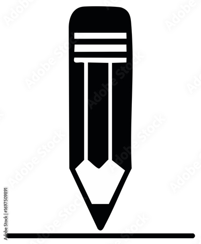 Black Pencil Drawing Line Simple Icon Illustration