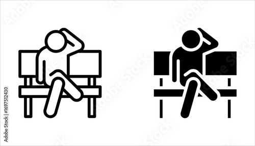 relax icon set, relaxation after work, line symbol on white background