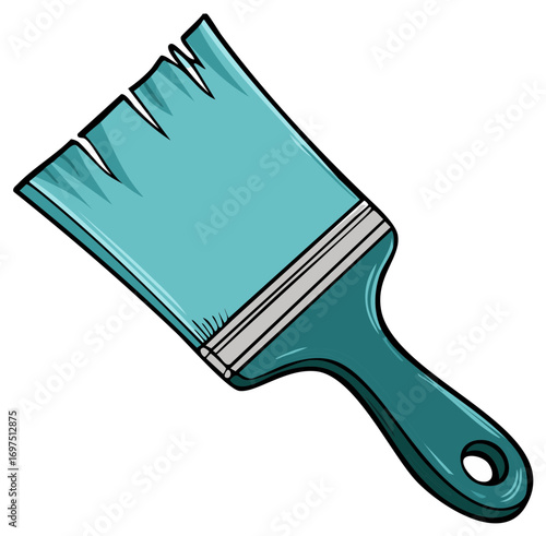 Teal Paintbrush for Home Improvement and Decorating Projects