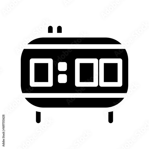 alarm clock glyph icon