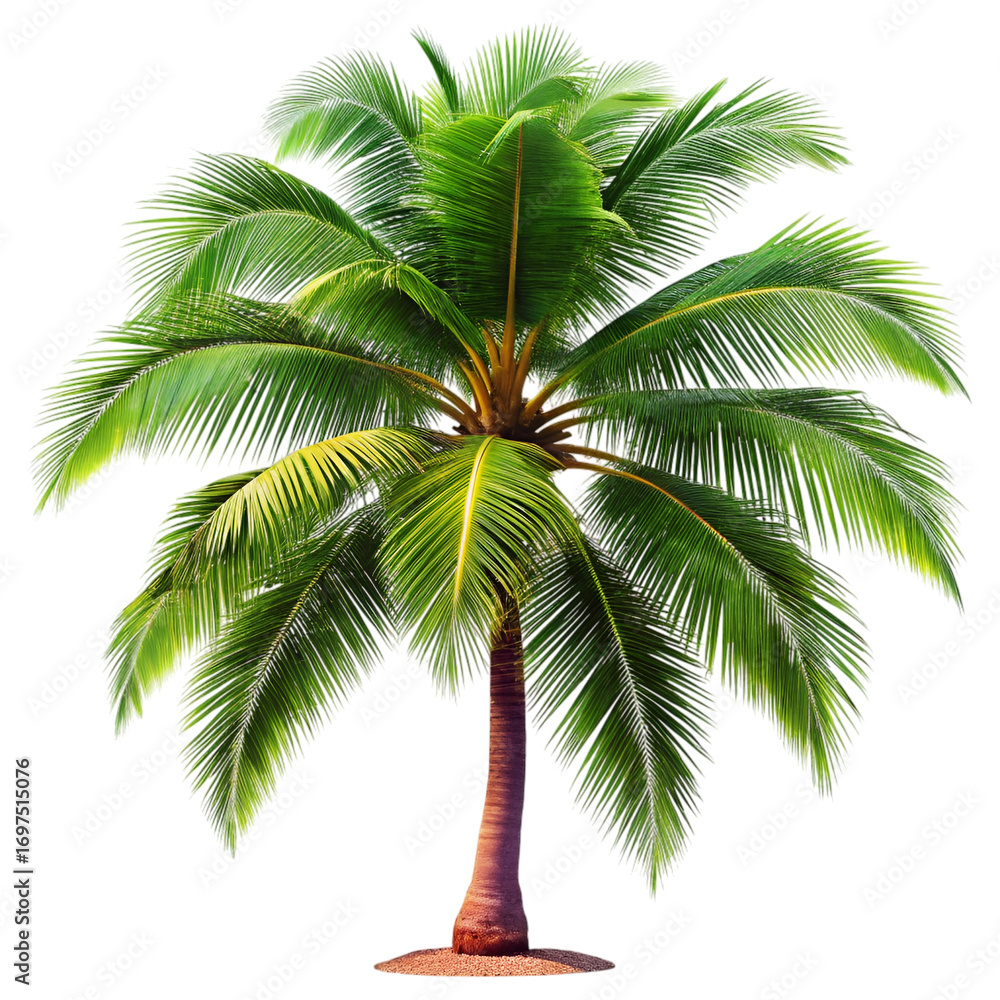 Fototapeta premium Summer Coconut Tree PNG on Transparent Background.