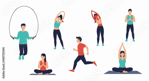 Diverse People Engaging in Various Fitness Activities.