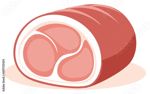 Stylized Pork Roast with Marbling and Fat Layer