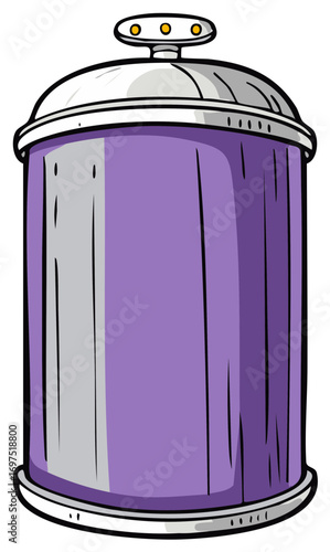 Retro Purple Trash Can with Silver Lid and Chrome Accents