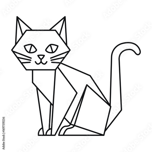 A Classic Origami Black Cat