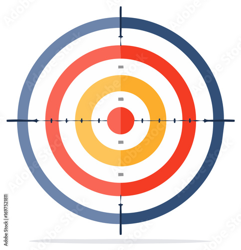 Colorful target with crosshairs vector illustration for goal, aim, and business strategy concepts