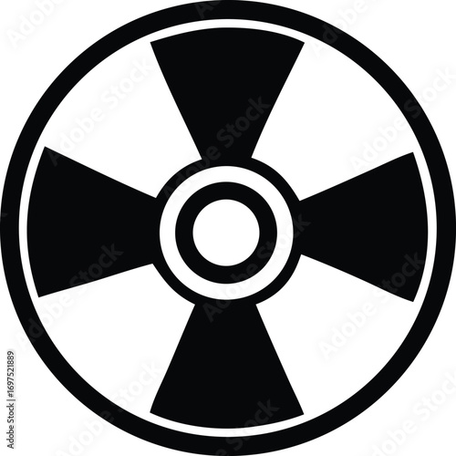 Radioactive hazard symbol clean design high contrast cautionary warning symbol icon for radiation danger alerts and safety information