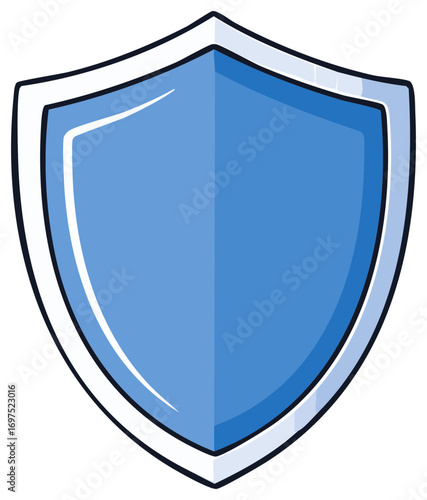 Blue Cartoon Shield Illustrating Protection or Security for a Concept or Design