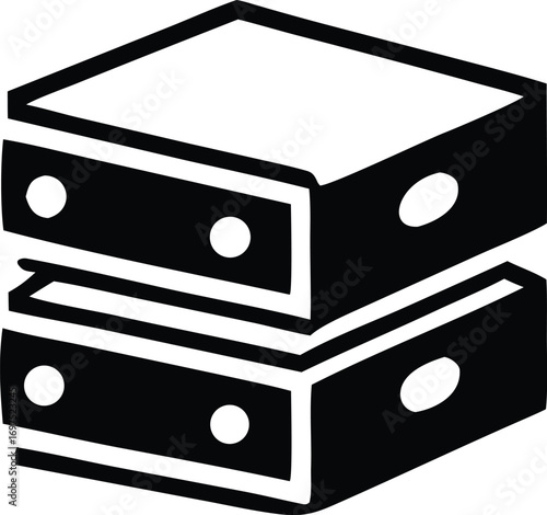 Two stacked server racks icons representing data storage and technology solutions for business needs