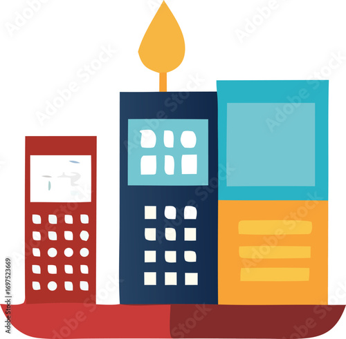 Creative technology concept symbolizing innovation and progress with a burning candle metaphor for ideas and advancement
