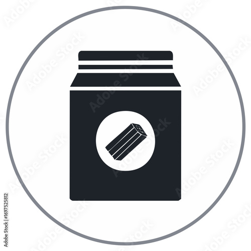 Minimalist Sugar Stick Icon in Packaging Design for Sweet Products