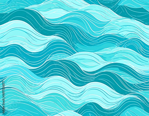 Abstract wavy turquoise water pattern