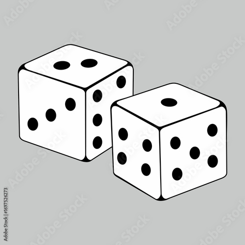 dice on white background