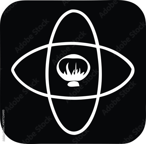 Mystical eye symbol with inner light and cosmic oval frames symbolizing vision knowledge and enlightenment for spiritual and esoteric applications