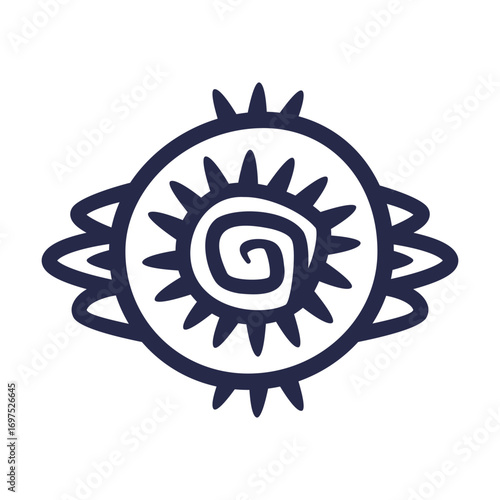 Maya Civilization Symbols and Primitive Traditional Sign Vector Illustration