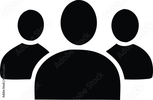Simple silhouette icon representing a group of people teamwork community and collaboration in digital interfaces