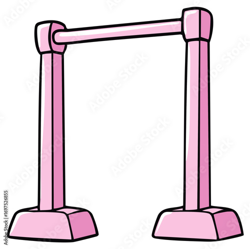 Pink Gymnastics Horizontal Bar Cartoon Illustration Exercise Equipment