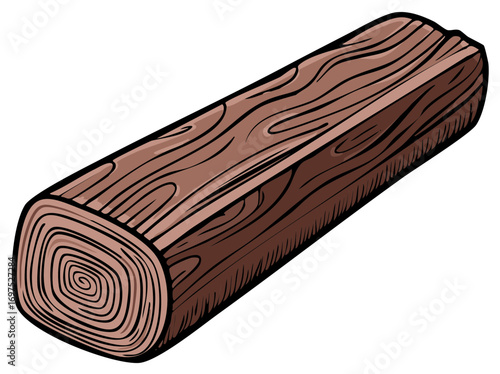 Cartoon Wood Log Timber Illustration Trunk Wooden Cut Lumber Resource