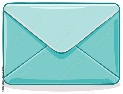 Sealed teal blue mail envelope illustration for messaging and correspondence