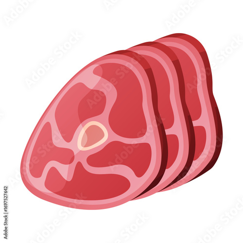 Beef Steak as Meat Product and Food Item from Butchery Shop Vector Illustration