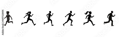 Female runner silhouette pose