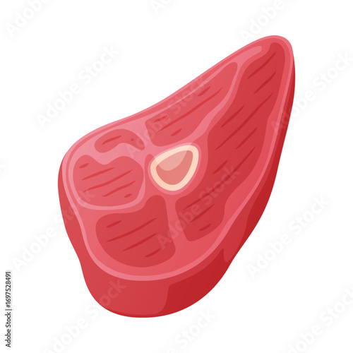 Beef Steak as Meat Product and Food Item from Butchery Shop Vector Illustration