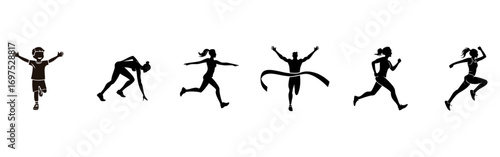 Poses of a person jumping