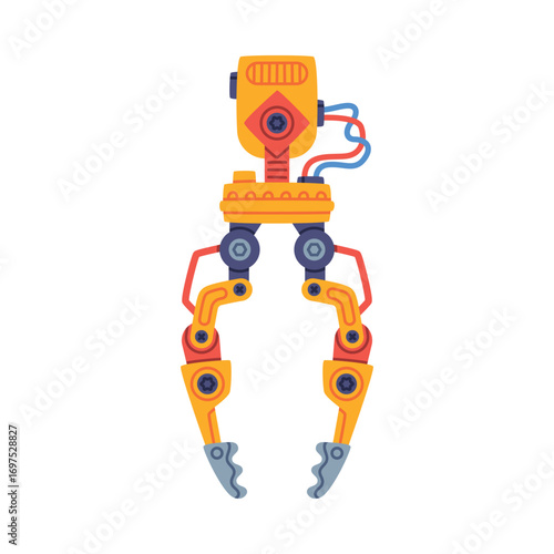 Mechanical Grip and Grabbing Machine Robotic Tool Vector Illustration