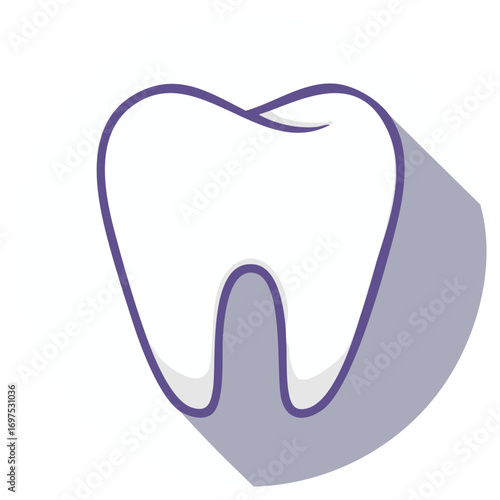 Tooth Outline Icon Illustration Dental Hygiene Concept