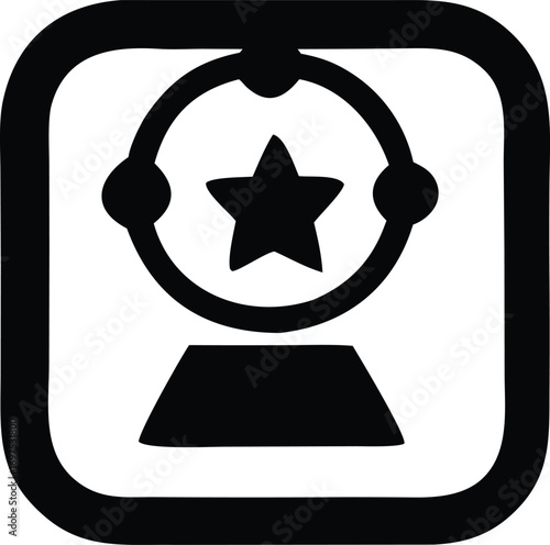 Iconic star in orb symbolizing achievement success and recognition a modern and clean graphic design
