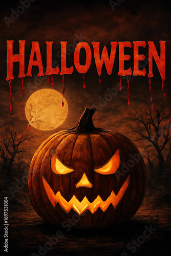 halloween background with pumpkin