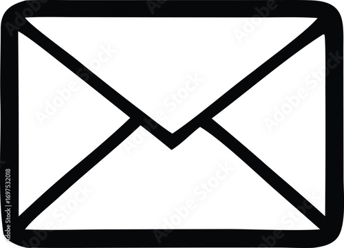 Simple hand drawn envelope icon a symbol representing communication and mail services essential for digital correspondence and messaging