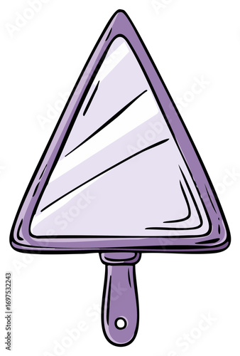 Cartoon Style Trowel Illustration, Purple Pointed Trowel for Construction
