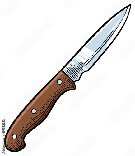 Vintage style kitchen knife illustration