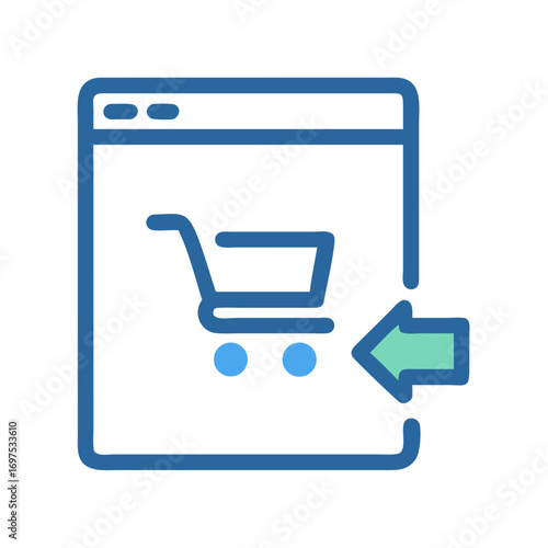 Online shopping order fulfillment and shipping vector icon