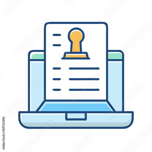 Online security application form on computer screen vector image