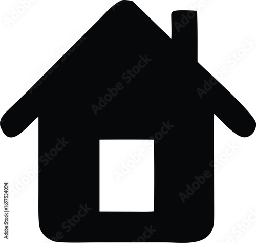Simple black house icon graphic symbol for home real estate property residence dwelling building structure residential