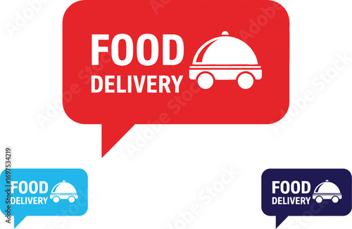 Convenient food delivery service icons for modern dining