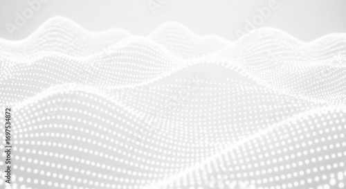 Stunning White Glowing Dot Grid Wave Pattern for Elegant Background