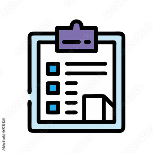 Simple clipboard vector icon for business planning or survey