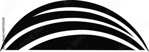 Abstract semicircle design with curved black lines on white subtle texture a minimalist graphic symbolizing progress or growth