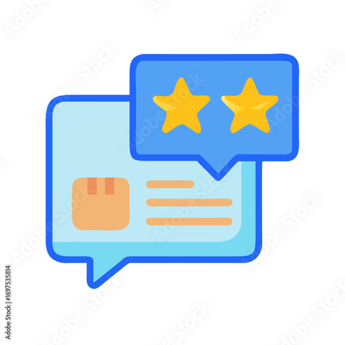 Delivery feedback vector icon with stars and ratings